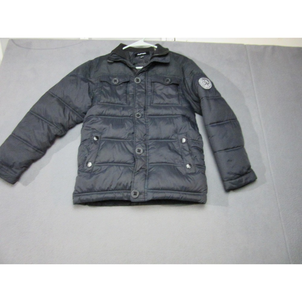 Diesel Puffer Jacket Girls 10-12 Black Good Quilted Logo Patch Nylon
